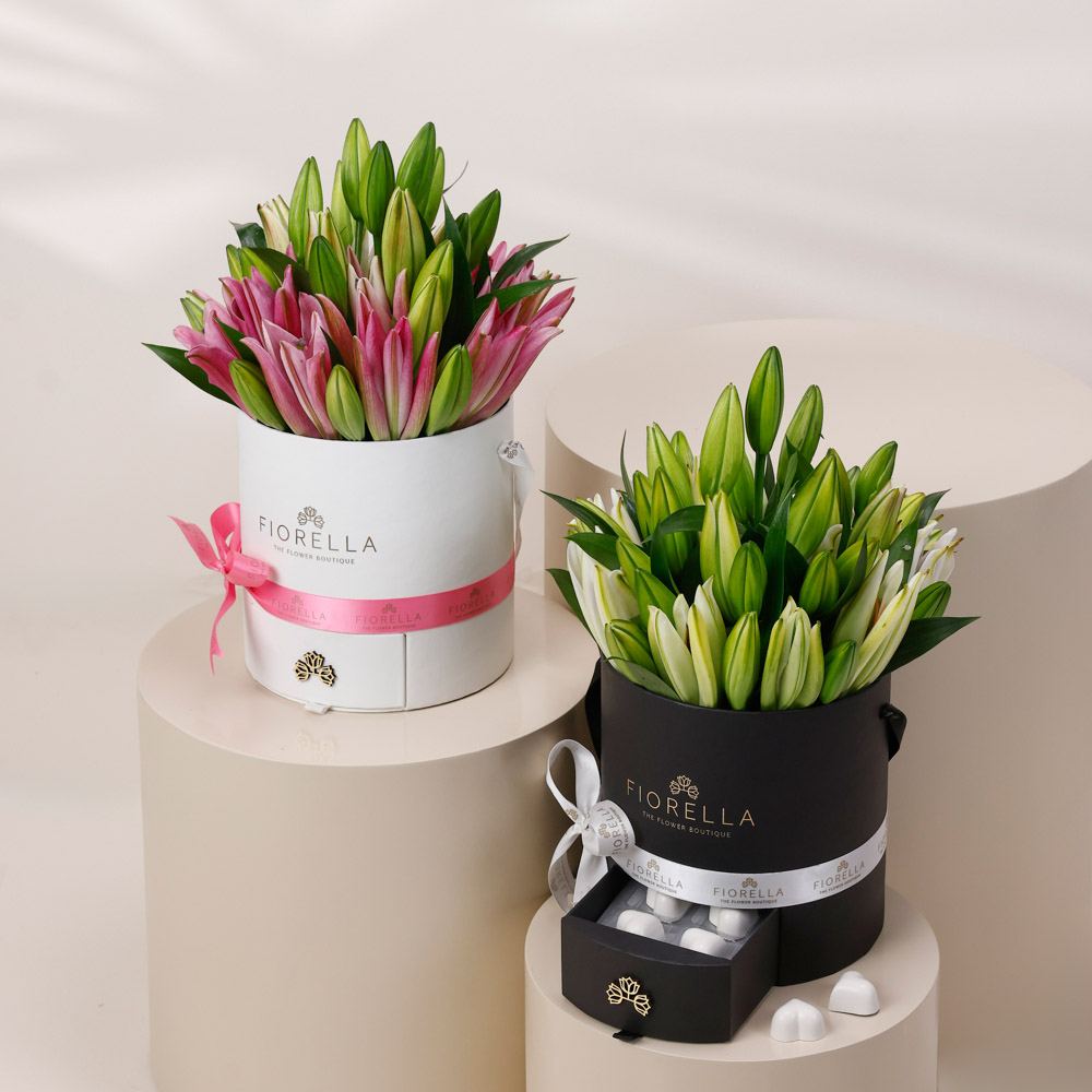  VALENTINE LILIES ROUND BOX